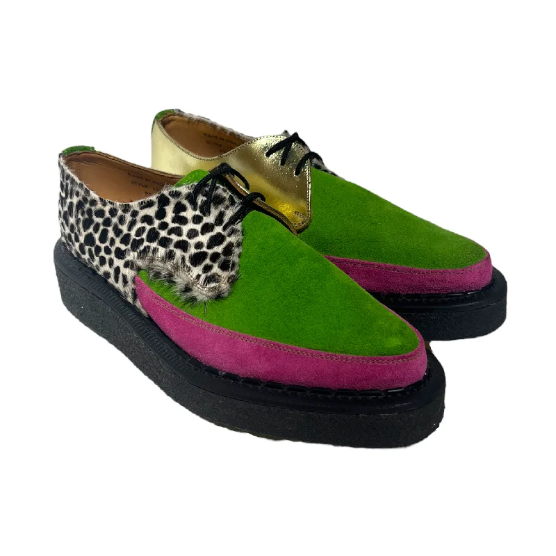 Durable Work Sandals COMME des GARCONS HOMME PLUS/GEORGE COX/Loafers/UK 7/Animal Pattern/Suede/GRN/CREEPERS