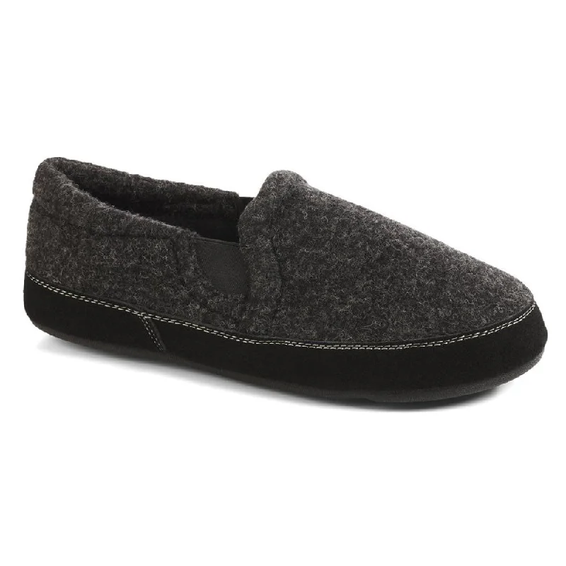 Comfortable Hiking Shoes Acorn Gore Slipper Black Black Tweed (Men's)