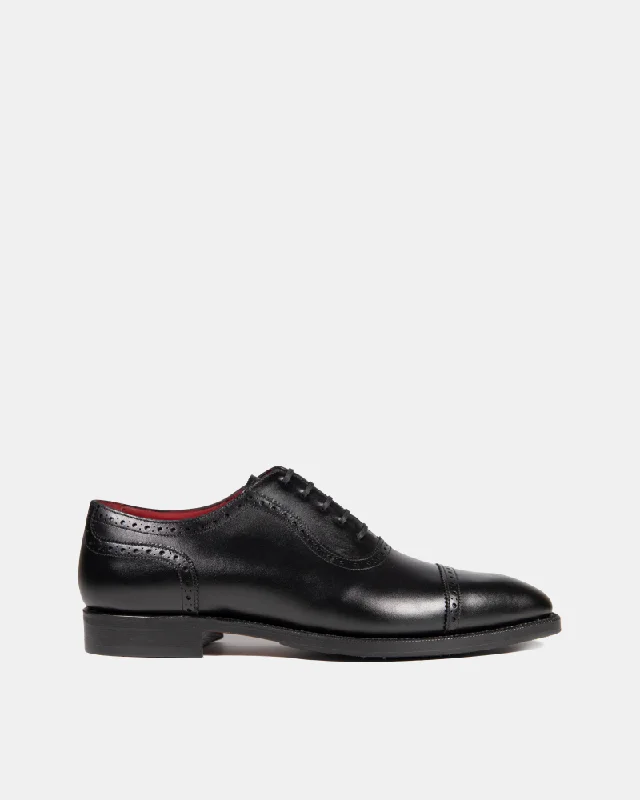 Comfortable Sandals For Winter Black Brogue Oxford with Rubber Half Soles