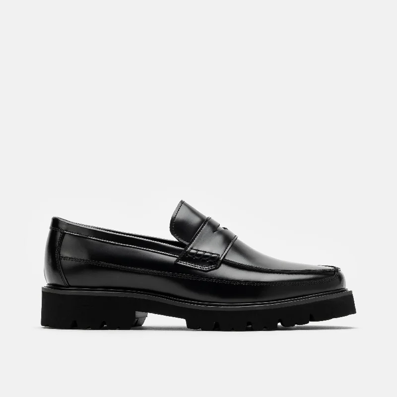 Best Outdoor Boots For Sale Adler Black Leather Lug Penny Loafers