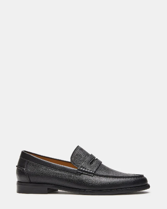 Comfortable Sports Sneakers ALONSO BLACK LEATHER