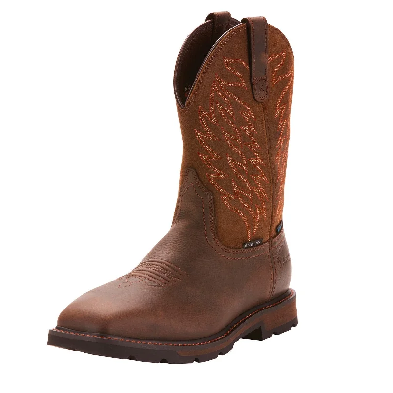 Breathable Running Shoes Ariat Men's Groundbreaker Wide Square Toe Waterproof Steel Toe Work Boot