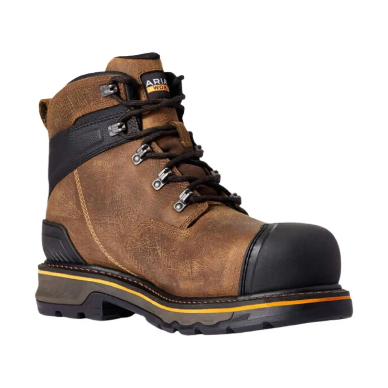 Comfortable Casual Shoes Ariat Men's Stump Jumper 6 Inch Waterproof Composite Toe Work Boot - Brown Leather
