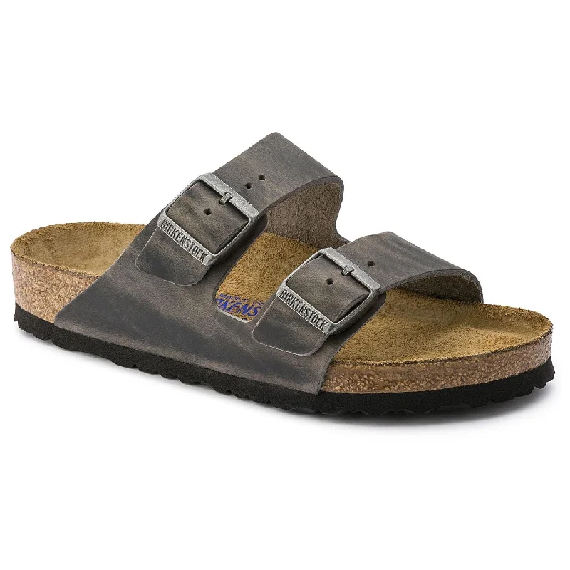 Chic High Heels Collection Birkenstock Arizona Iron Oiled Leather Soft Footbed