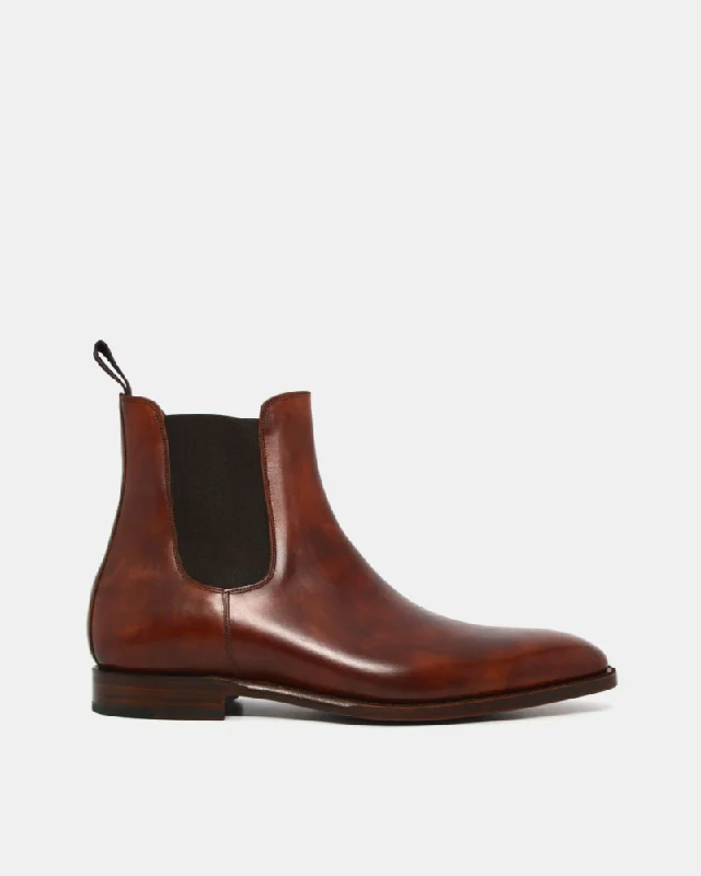 Summer Sports Shoes Museum Cognac Leather Chelsea Boot