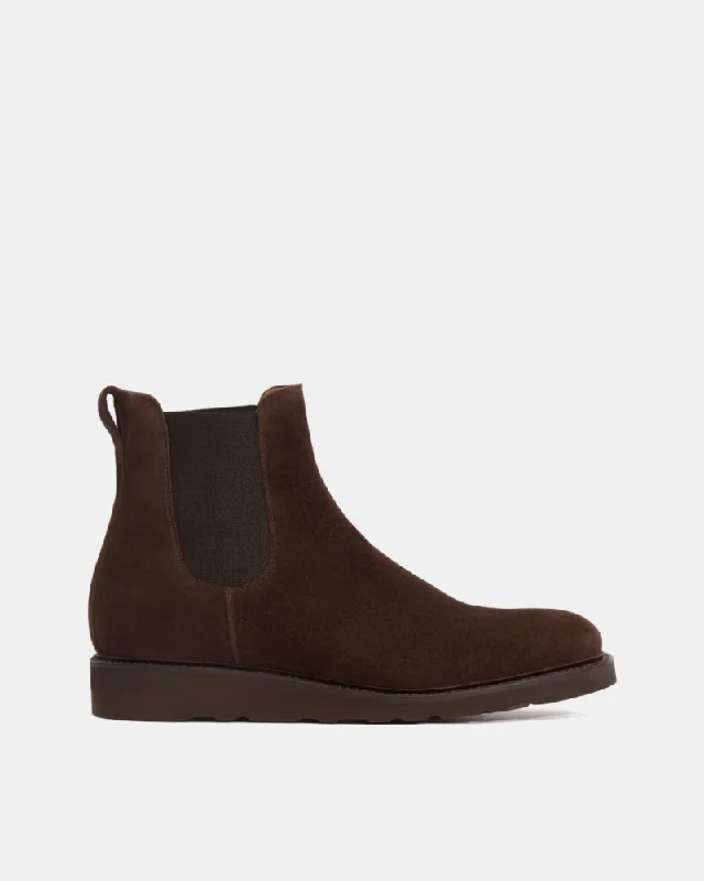Casual Walking Boots Brown Suede Lightweight Chelsea Boot