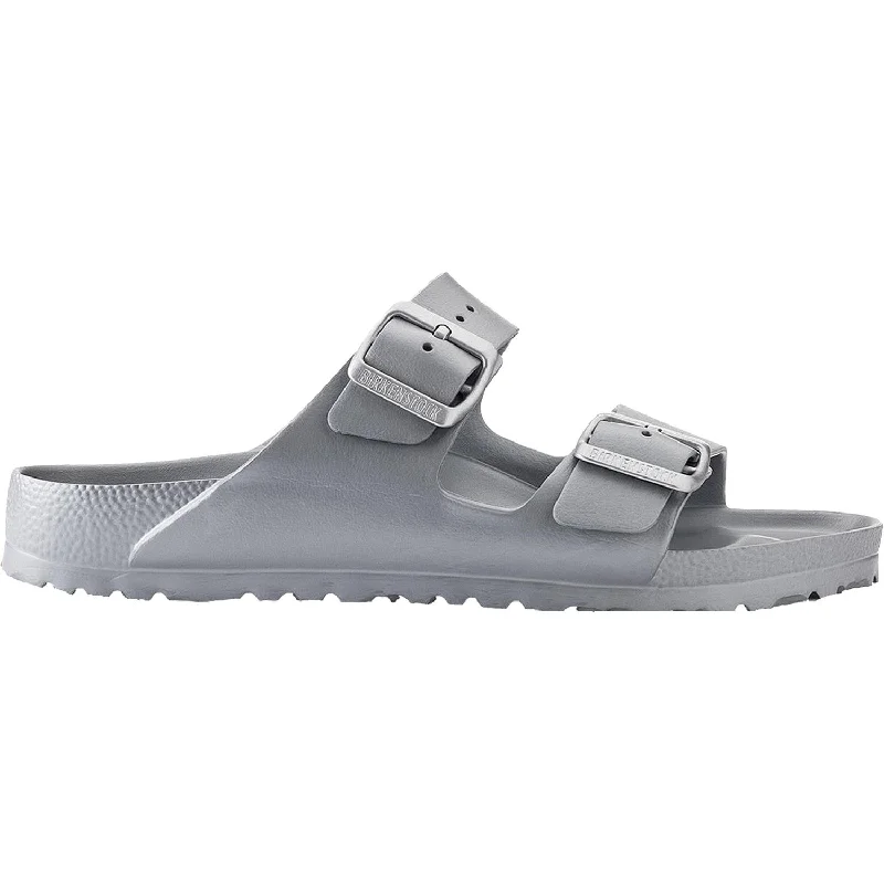 Stylish Hiking Shoes Sale Unisex Birkenstock Arizona Essentials Metallic Silver EVA Synthetic