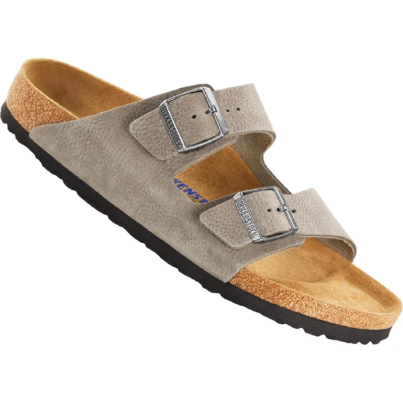 Fashion Sneakers For Work Men's Birkenstock Arizona Soft Footbed Soft Grey Nubuck