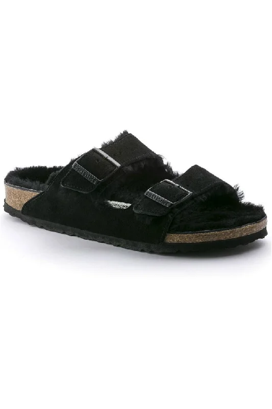 Best Running Footwear For Sale Online Birkenstock Arizona Shearling in Black