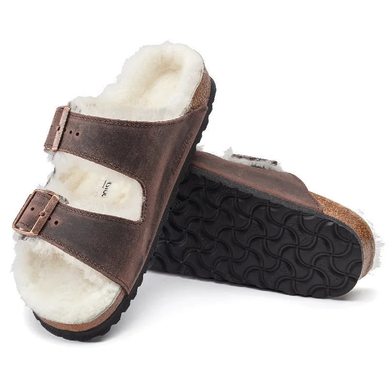 Casual Hiking Boots Birkenstock Arizona Shearling Oiled Leather Color: Habana (MEDIUM/NARROW WIDTH)
