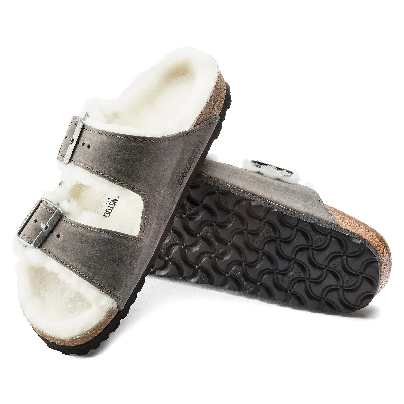 Best Sneakers For Work Birkenstock Arizona Shearling Oiled Leather Color: Iron (MEDIUM/NARROW WIDTH) Best Sneakers For Work Birkenstock Arizona Shearling Oiled Leather Color: Iron (MEDIUM/NARROW WIDTH)