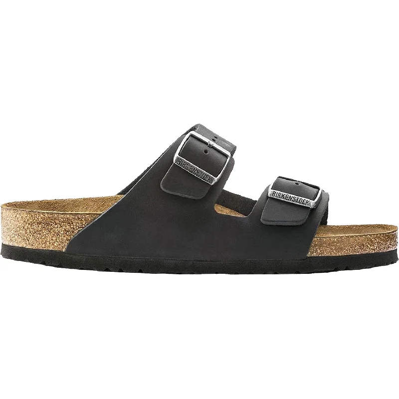 Casual Running Boots Unisex Birkenstock Arizona Soft Footbed Black Oiled Leather