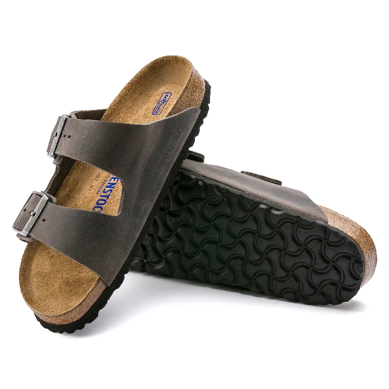 Fashionable Hiking Shoes Birkenstock Arizona Soft Footbed Oiled Leather Color: Iron Fashionable Hiking Shoes Birkenstock Arizona Soft Footbed Oiled Leather Color: Iron