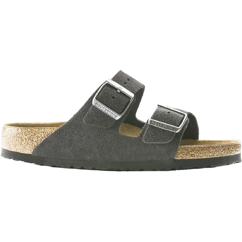 Fashionable Hiking Boots Unisex Birkenstock Arizona Soft Footbed Velvet Grey Suede
