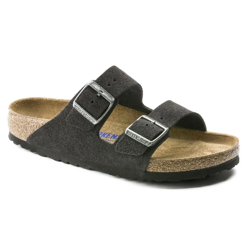 Classic Flat Shoes Birkenstock Arizona Soft Footbed - Velvet Gray Suede