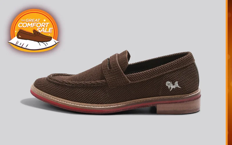 Winter Hiking Sneakers Block Heel Loafers : Brown