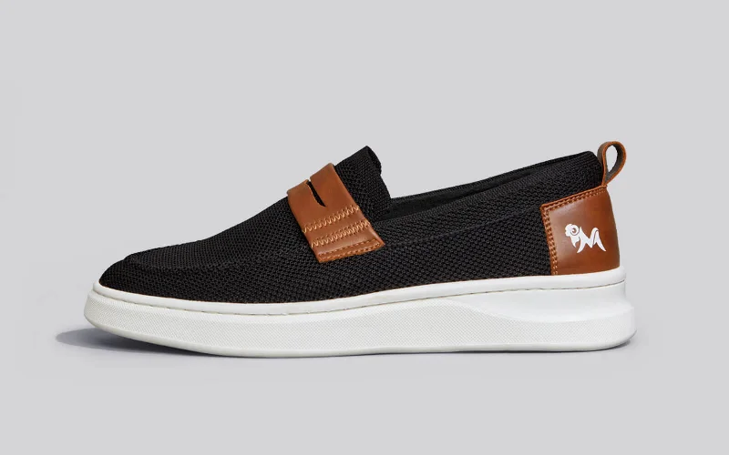 Luxury Hiking Shoes Brunch Loafers : Black/Tan