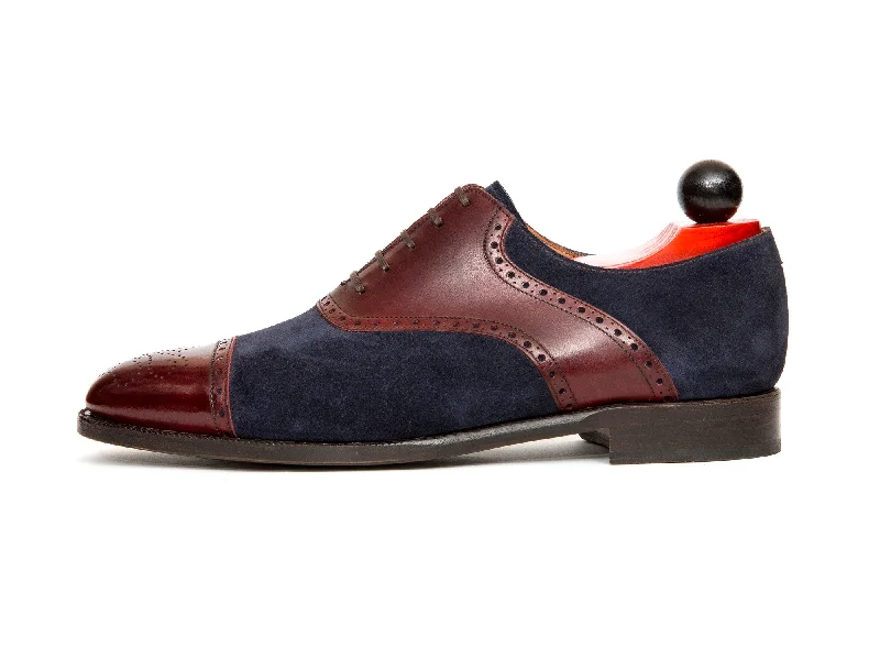 Trendy Casual Sandals For Sale Burien - MTO - Burgundy Calf / Navy Suede - TMG Last - Single Leather Sole Trendy Casual Sandals For Sale Burien - MTO - Burgundy Calf / Navy Suede - TMG Last - Single Leather Sole
