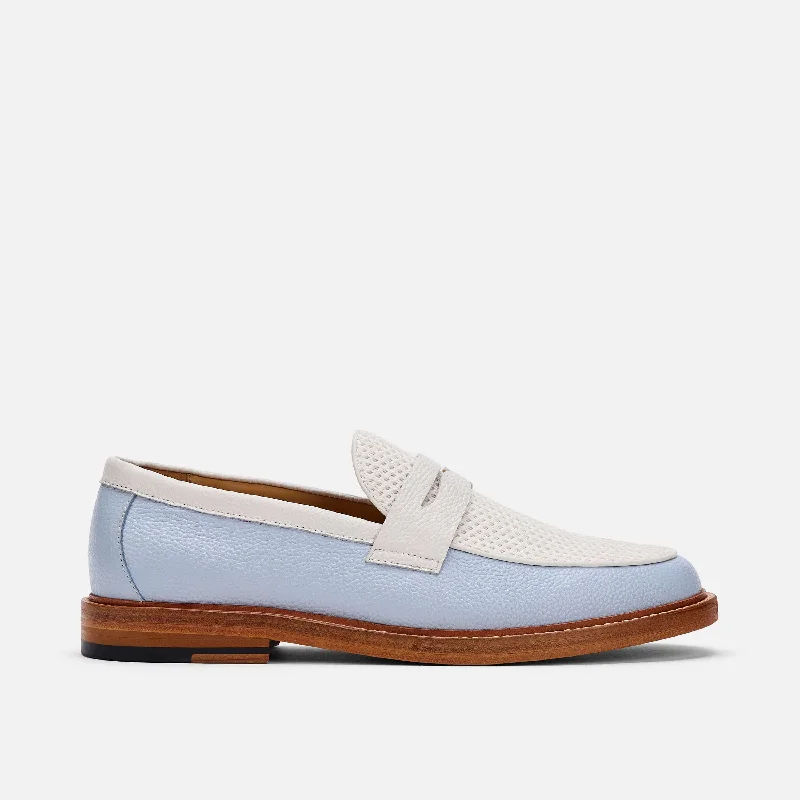 Fashionable Hiking Boots Online Calum Columbia Blue Leather Penny Loafers