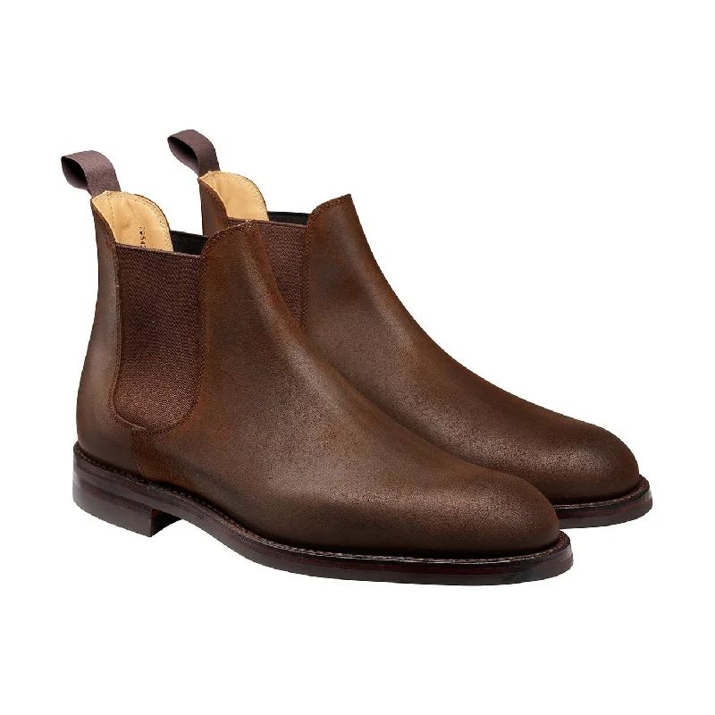 Elegant Wedding Shoes Chelsea 5 Dark Brown Rough-Out Suede