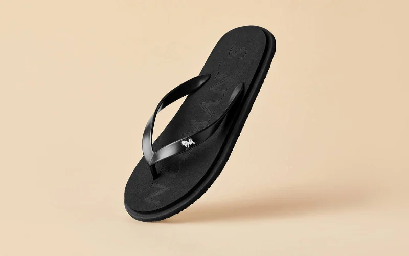 Comfortable Leather Footwear For Sale Classic Slippers : Coal Black