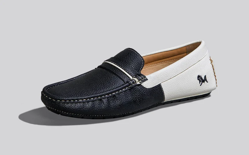 Durable Running Sandals Color Block Loafers : White-Black