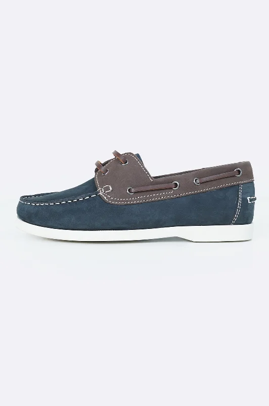 Designer Boots Collection CONTRAST LEATHER BOAT SHOES