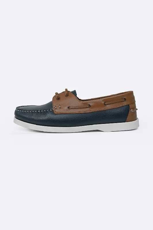 Durable Hiking Boots CONTRAST LEATHER BOAT SHOES