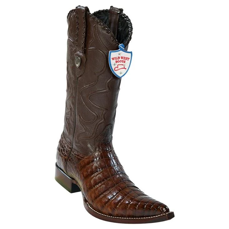 Leather Boots For Sale Wild West Boots #2958207 Men's | Color Brown | Men's Wild West Caiman Belly 3x Toe Boots Handcrafted