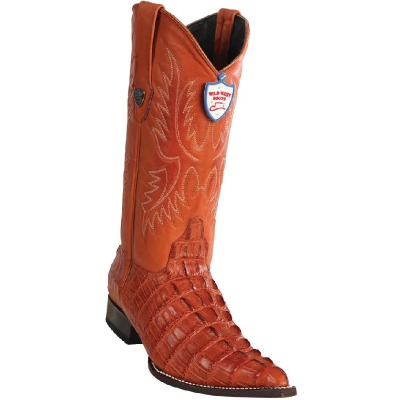 Luxury Leather Sneakers Wild West Boots #6950103 Men's | Color Cognac | Men’s Wild West Caiman Tail Print Boots 3X Toe Handcrafted Luxury Leather Sneakers Wild West Boots #6950103 Men's | Color Cognac | Men’s Wild West Caiman Tail Print Boots 3X Toe Handcrafted