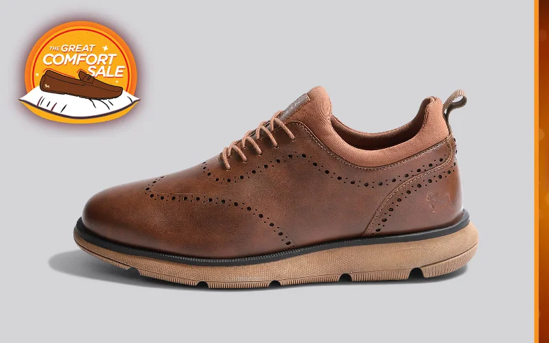 Stylish Running Sneakers Crossover Brogues : Tan