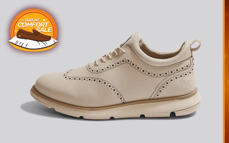 Comfortable Loafers For Women Crossover Brogues : Beige