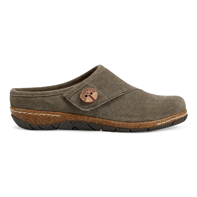 Luxury Leather Sneakers Ezra Round Toe Casual Slip-on Flat Clogs