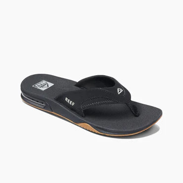 Sporty Casual Boots Reef Fanning Black Silver Men's Sandal