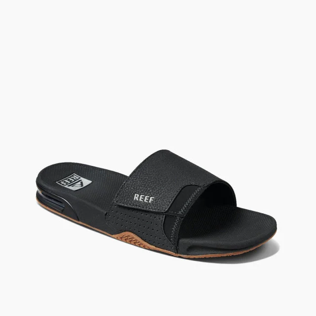 Best Work Boots Reef Fanning Slide Black Silver Men's