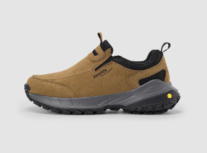 Fashionable Running Boots Online FitVille Men's Low-Top LugMax Outdoor Slip-On V3