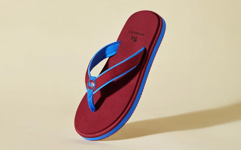 Comfortable Running Sandals For Sale Fluffy flips : Rhubarb Red