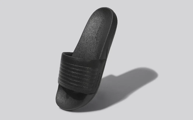 High Fashion Work Boots FootBed Slides for Men : Black