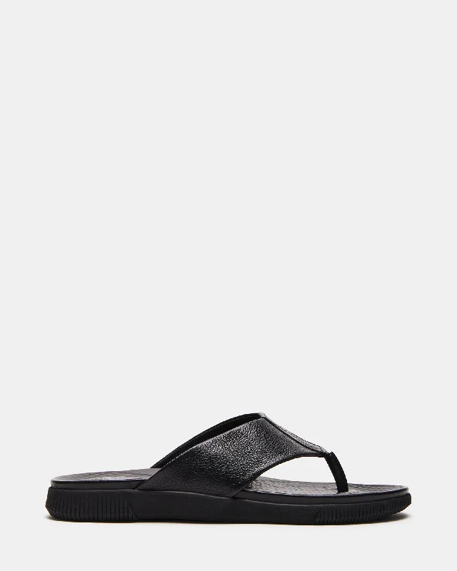 Trendy Casual Sandals For Sale GAVIN BLACK LEATHER