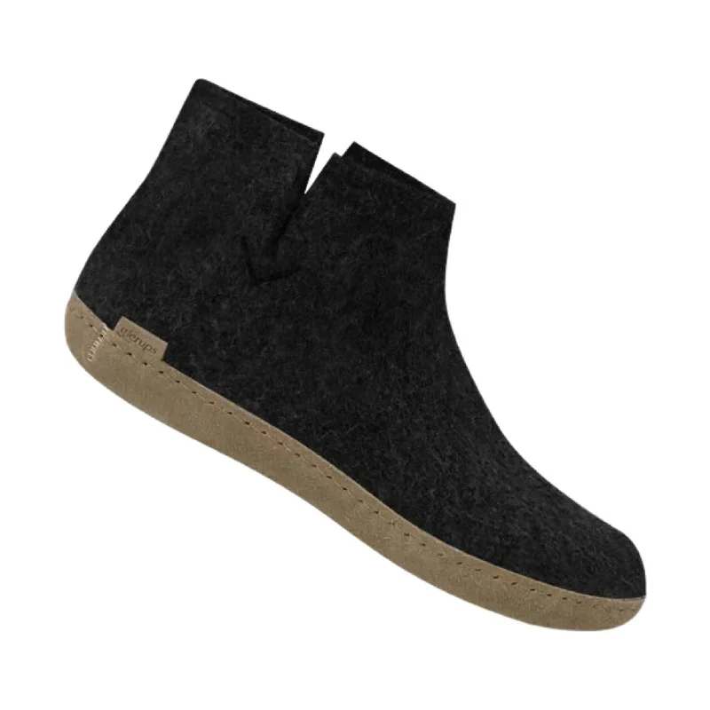 Best Hiking Shoes For Winter Sale Glerups Boot With Leather Sole Slipper - Charcoal