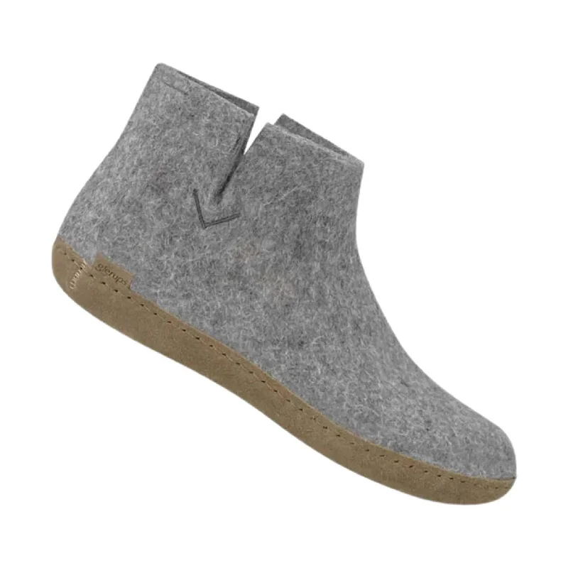 Casual Hiking Boots Sale Glerups Boot With Leather Sole Slipper - Grey Suede