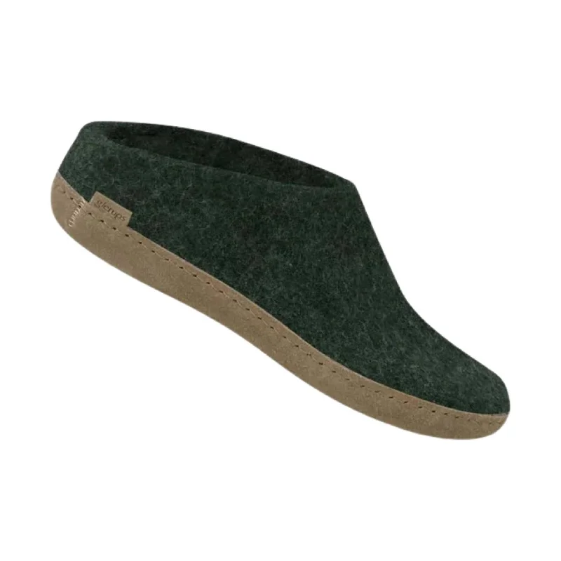 Stylish Running Footwear Sale Glerups Slip On With Leather Sole Slipper - Forest