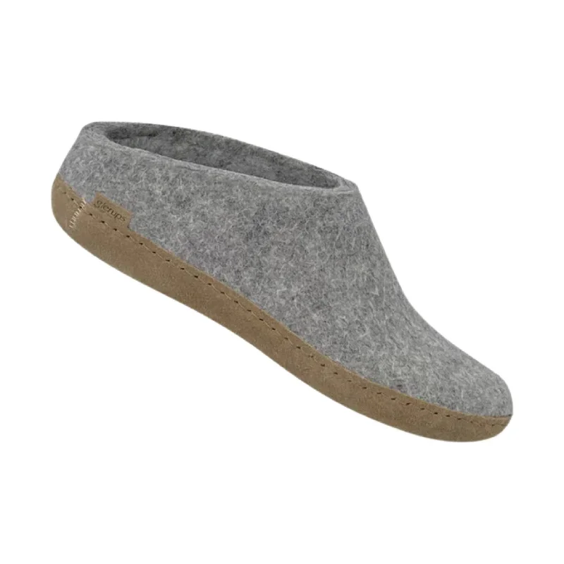Stylish Hiking Boots For Winter Glerups Slip On With Leather Sole Slipper - Grey Suede Stylish Hiking Boots For Winter Glerups Slip On With Leather Sole Slipper - Grey Suede