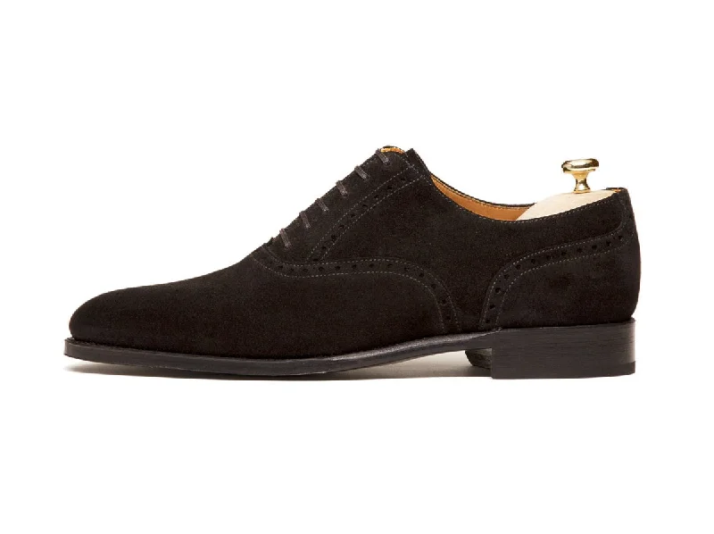 Trendy Lace-Up Sandals Wallingford - MTO - Black Suede - TMG Last - Single Leather Sole