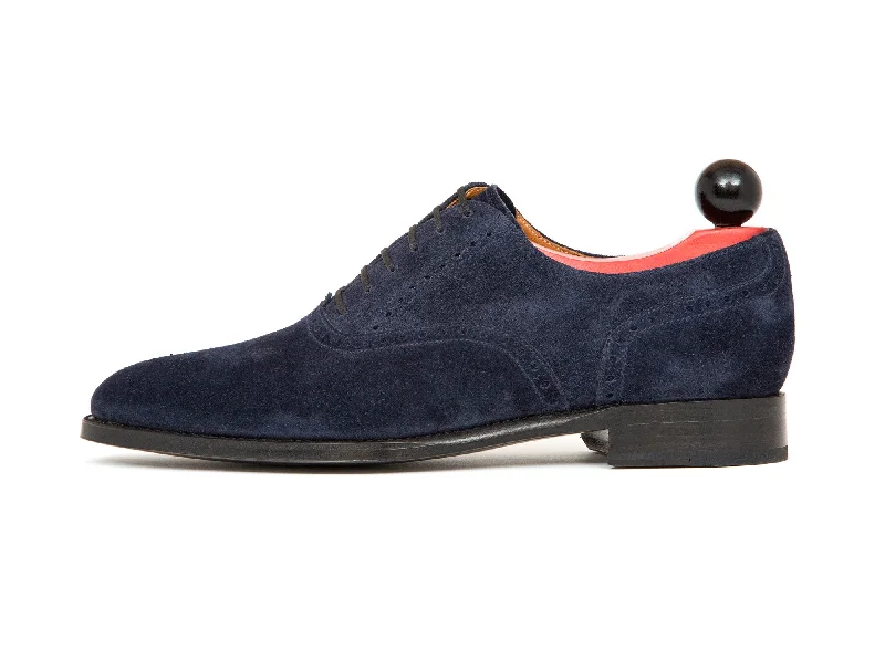Trendy Hiking Boots For Sale Wallingford - MTO - Navy Suede - TMG Last - Single Leather Sole