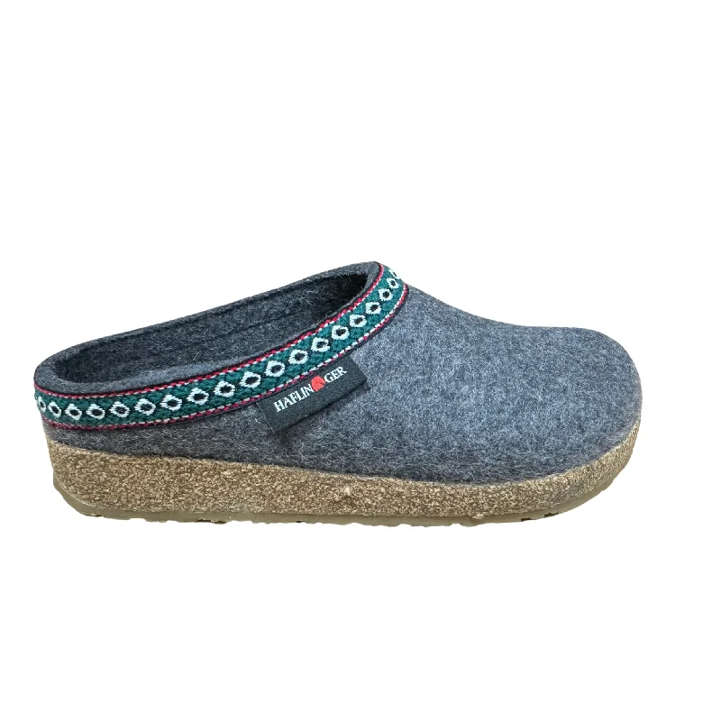 High Heels Collection Haflinger Classic Wool Grizzly Clog - Grey