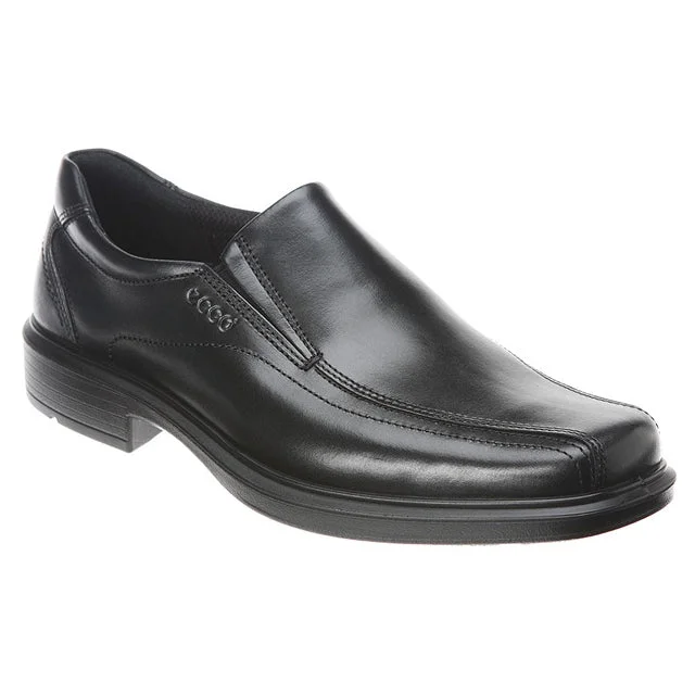 Casual Running Footwear Ecco Helsinki Bike Toe Slip-On Black Leather (Men's)