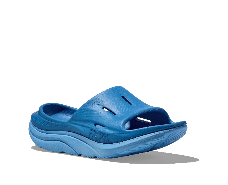 Best Casual Footwear Hoka All Gender/Unisex Ora Recovery Slide 3 Color: Coastal Sky/All Aboard
