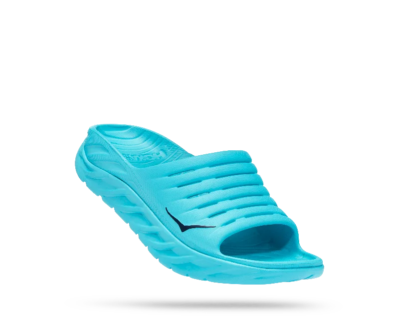 Trendy Formal Shoes Hoka Ora Recovery Slide Color: Scuba Blue / Bellwether Blue