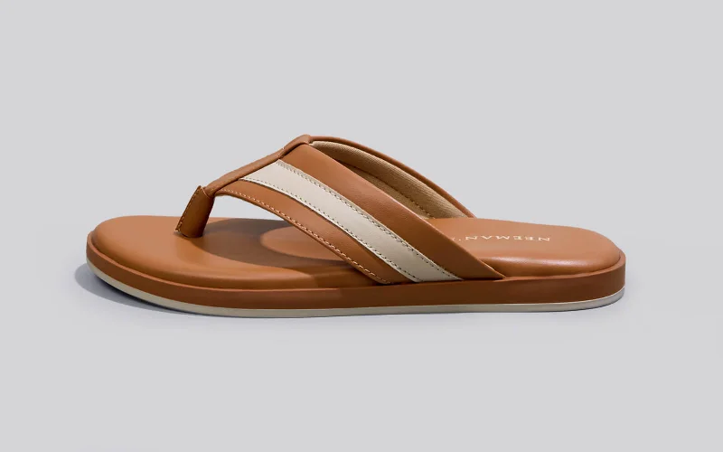 Trendy Running Sandals Indo-Western Flips : Tan-Ivory